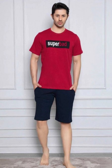 Arcan | Erkek Pijama Takımı Penye Kısa Kollu Şortlu Baskılı