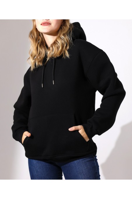 Kadın Sweatshirt Kapüşonlu Üç İplik Kışlık
