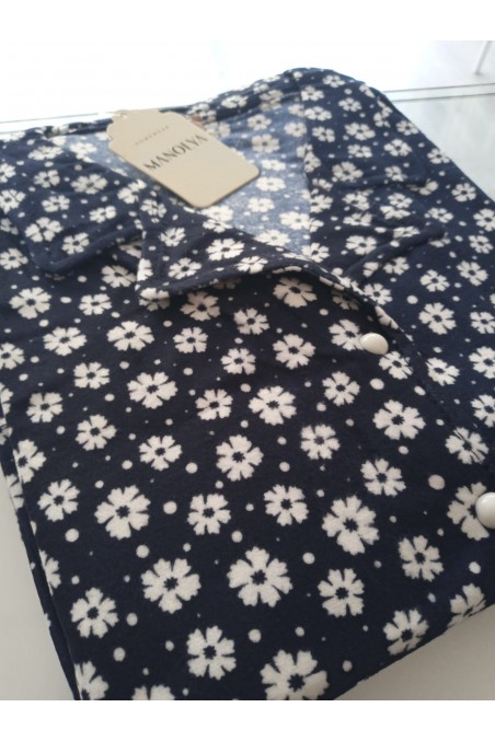 Manolya | Kadın Süet Pijama Takımı Uzun Kollu Önden Düğmeli