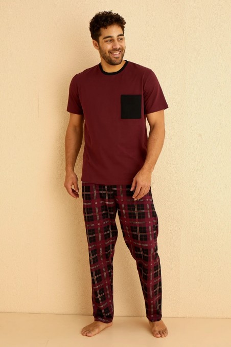 Arcan | Erkek Pijama Takımı Kısa Kol Pamuklu