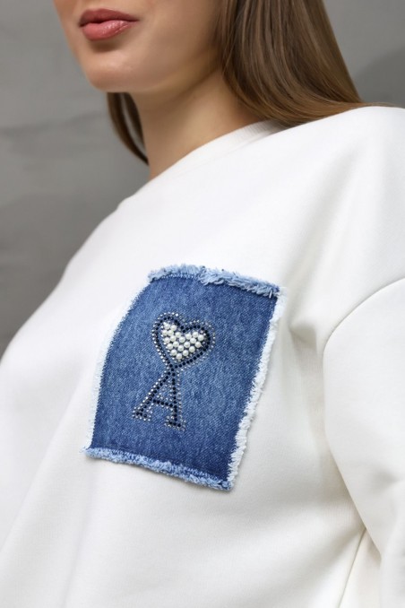 Calimera | Kadın Sweatshirt Eşofman Takımı 3 İplik Oversize Şardonlu