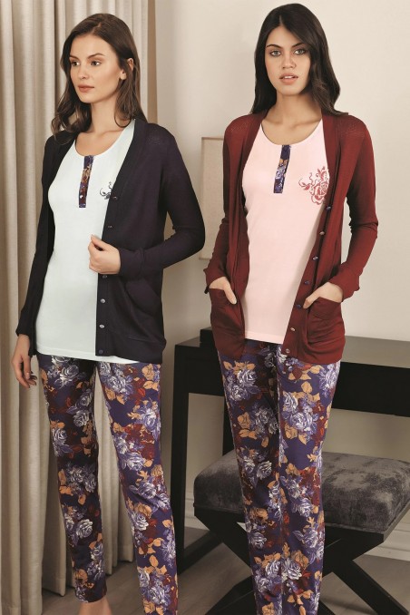 FC Fantasy | Kadın Pijama Takımı Hırkalı Taytlı Takım 3'lü