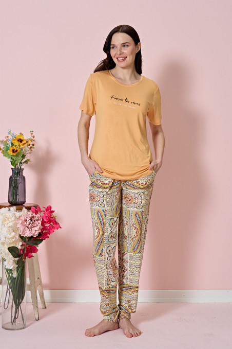 Over Sleep By Poleren | Kadın Pijama Takımı Kısa Kol