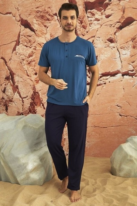 Arcan | Erkek Kısa Kollu Viskon Yazlık Pijama Takımı